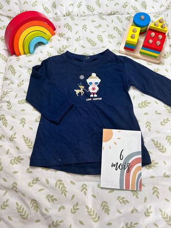 Tee shirt manches longues Noël 6 mois U tout petits neuf