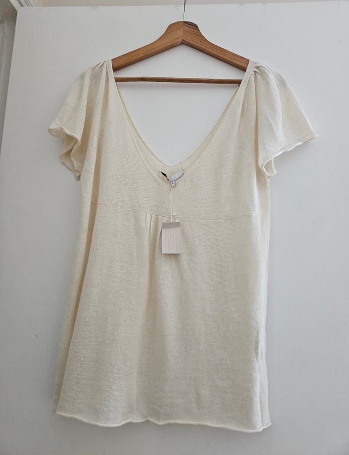 Pull léger manches courtes femme taille L