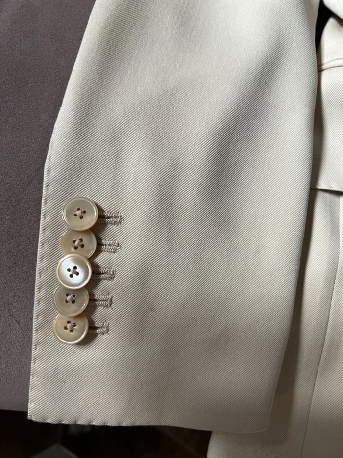 Tailleur pantalon crème en soie veste croisée 6 boutons - Suitsupply - photo numéro 10