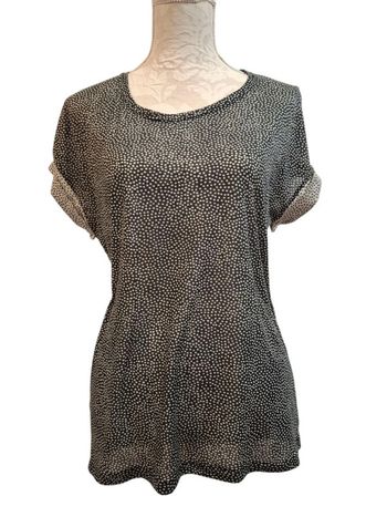 Tee shirt noir blanc pois mango suit taille S 36