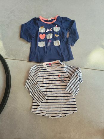 Lot t shirt bébé fille 71 74 cm manche longue