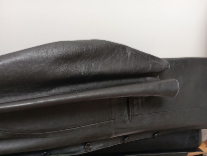 Manteau vintage en cuir véritable noir 100% agneau - photo numéro 4