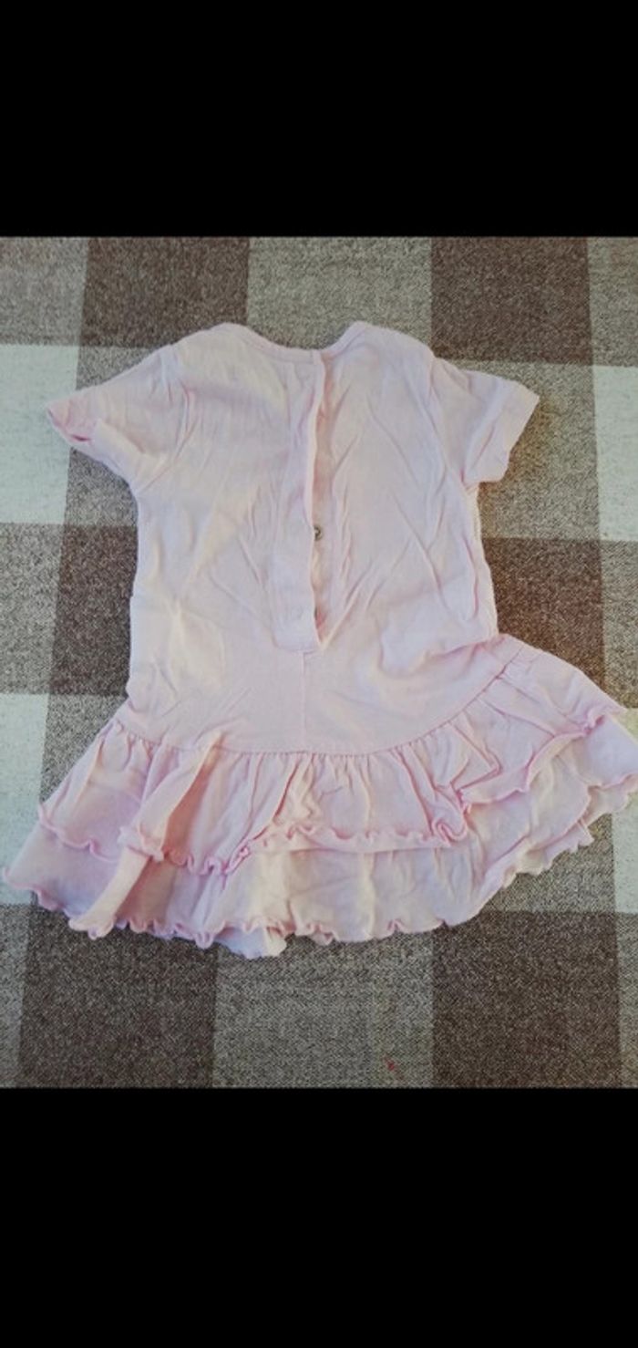 Robe rose manches courtes chat 12 mois tissaia - photo numéro 4