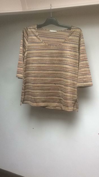 T-shirt vintage brillant manches 3/4 coloré