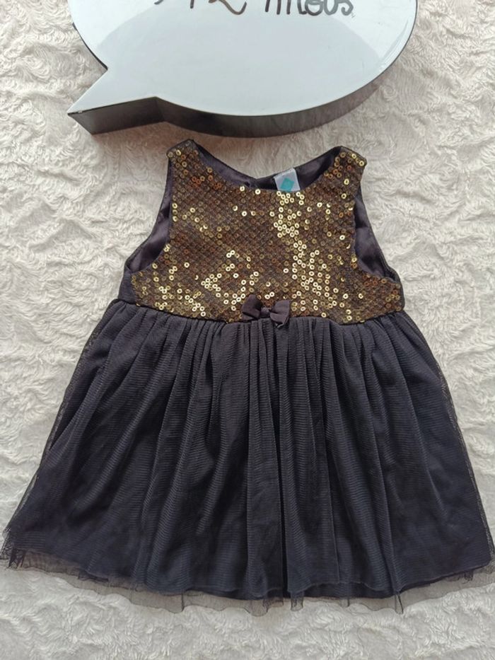 Robe de fête anniversaire mariage Noël sequins Fille 12 mois Tex Baby - photo numéro 2