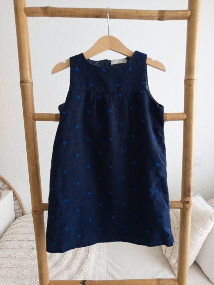 Robe bleu marine à pois ZY Girls 5 / 6 ans