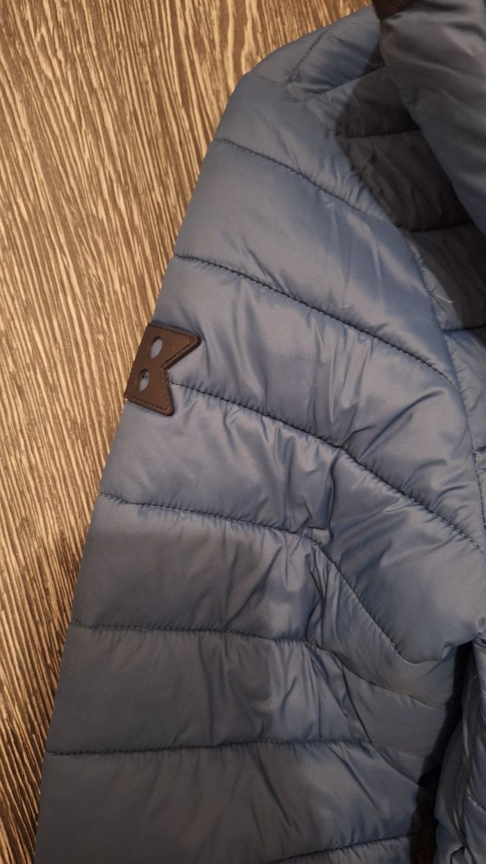 Doudoune légère déperlante bleu et blanc à capuche - photo numéro 9