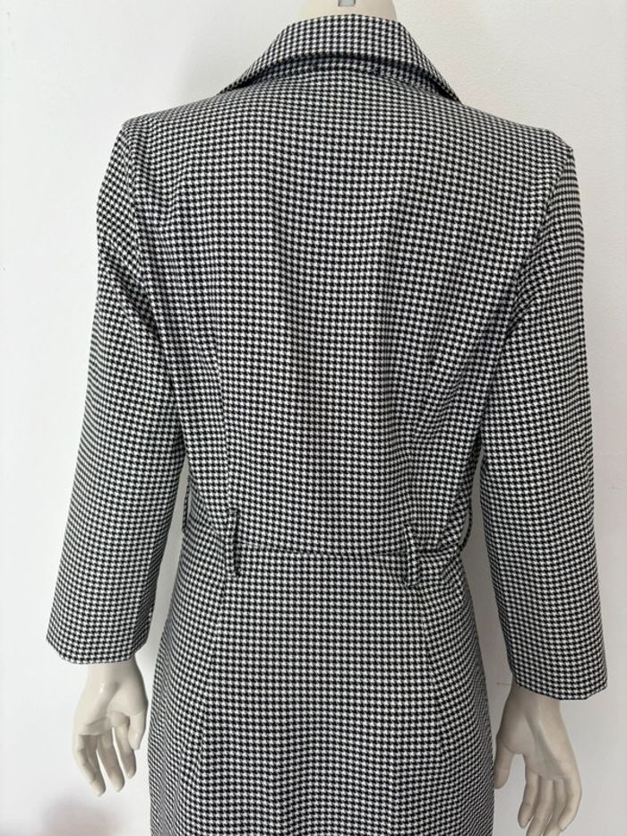 🌺Robe tailleur/blazer manche longue blanc et noir au motif pied de poule Taille L/40🌺 - photo numéro 7
