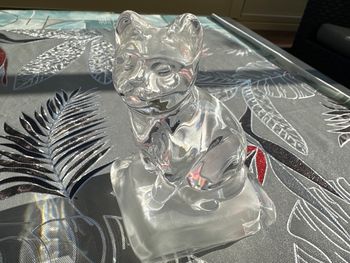 Chat en verre décoratif