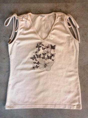 T shirt sans manche ou débardeur beige taille M