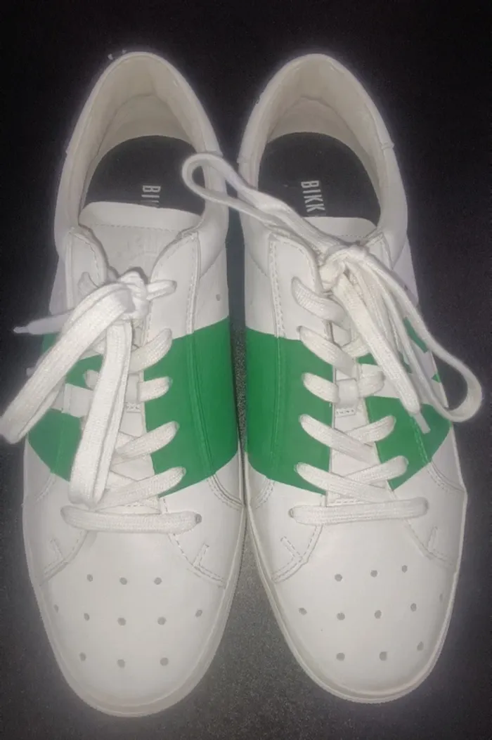 Sneakers cuir blanc/vert Bikkembergs - photo numéro 2