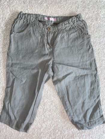 Pantacourt CFK vert 5 ans en lin