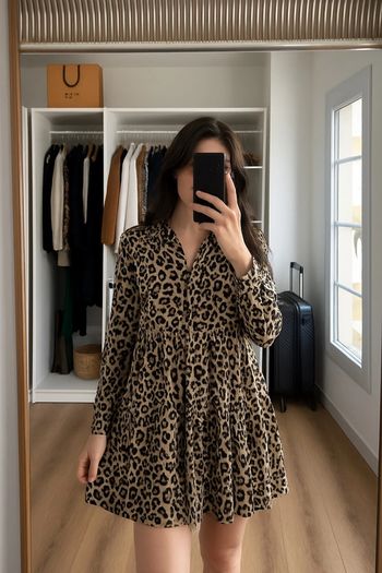 Robe chemise léopard Stradivarius – Taille S