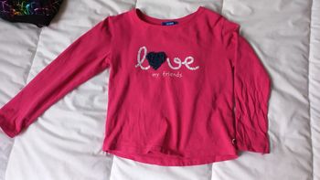 T-shirt rose LOVE t6ans okaidi