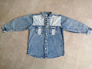 Chemise en jean bleu manches longues bleu Taille 8 ans Mixte
