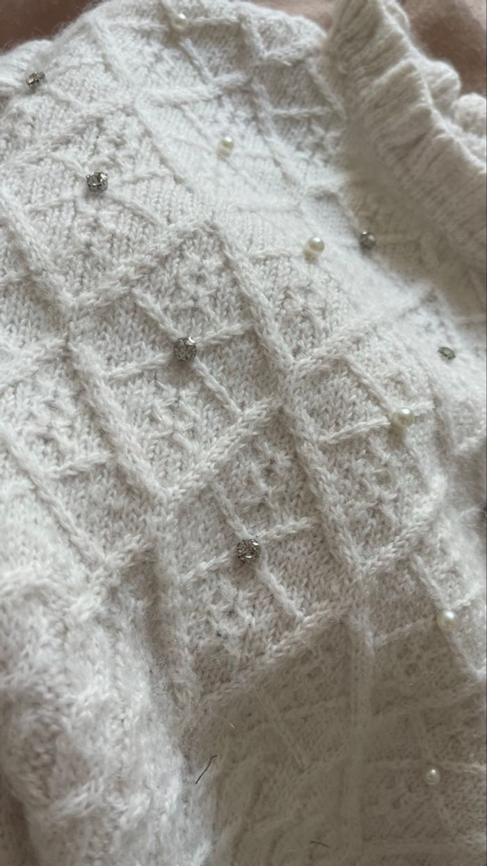 Pull blanc à Strass - photo numéro 3