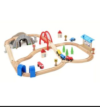 2 circuits train/voitures en bois.