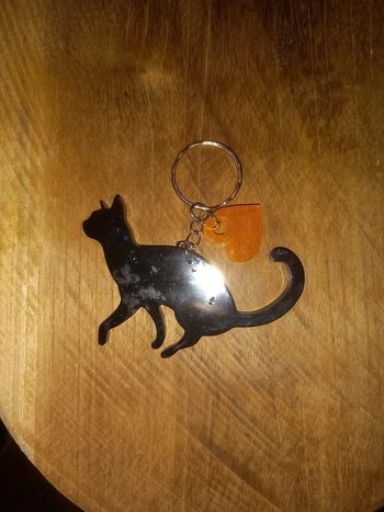 Porte clé chat résine epoxy