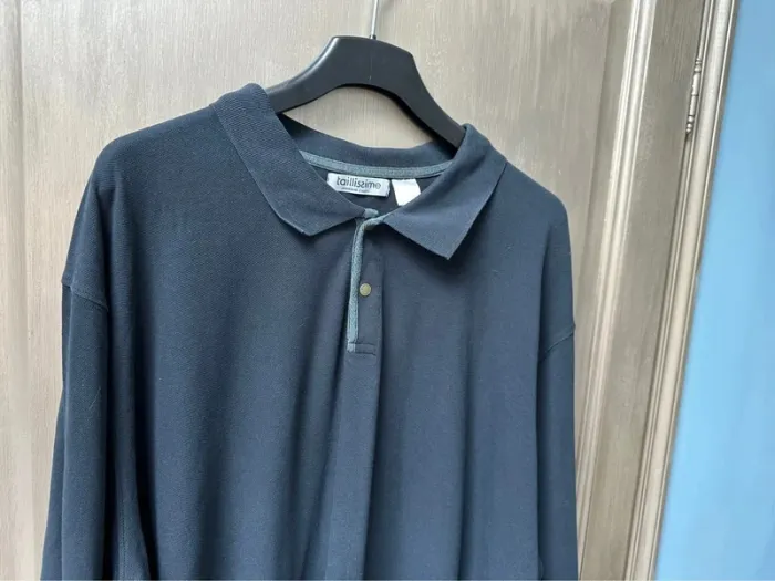 Polo manche longue taillissime 7XL noir - photo numéro 4
