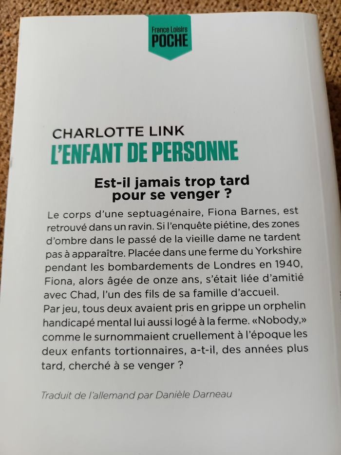 L'enfant de personne par Charlotte Link - photo numéro 2
