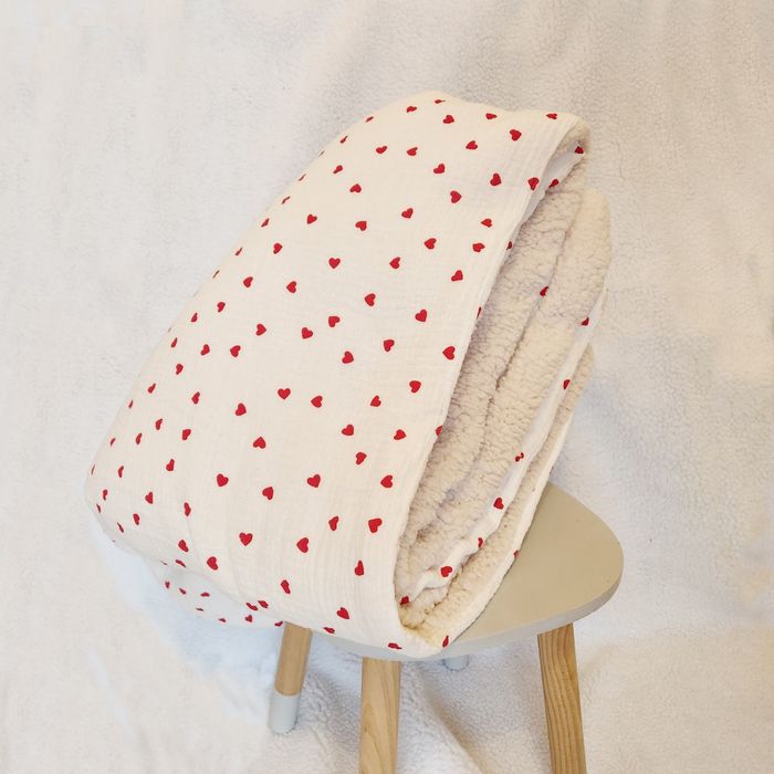 Couverture Mouton Sherpa Gaze de coton Personnalisable Plaid