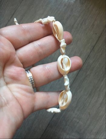 Bracelet de cheville 🐚 NEUF ajustable / réglable couleurs blanc et crème