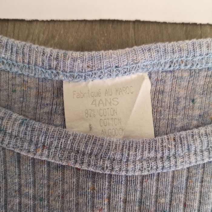 Tee shirt bleu côtelé 4 ans - photo numéro 3