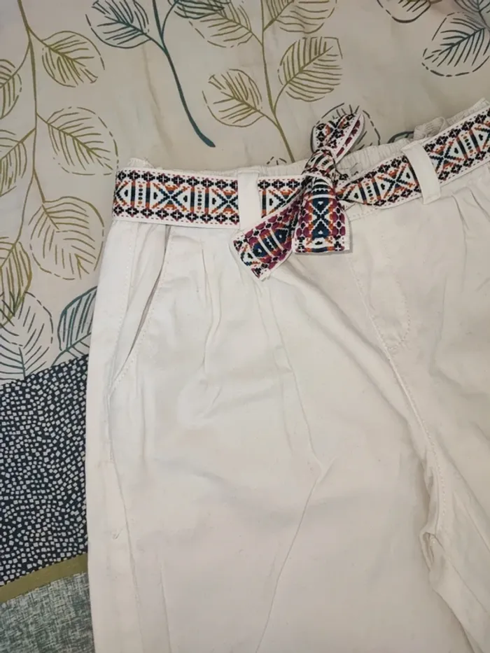 Pantalon toile blanc wide leg - photo numéro 2