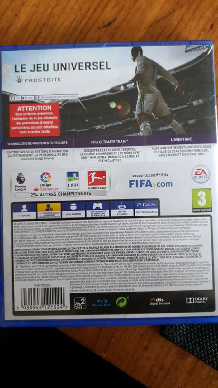 Ps4 jeux FIFA 18 - photo numéro 2