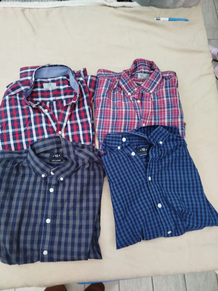 Lot 4 chemises longues manches