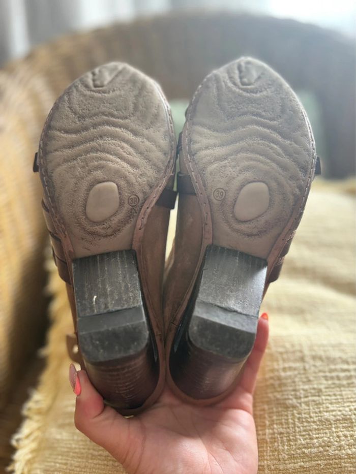 Mules/sabots à talons Air Step A.S.98 - 100% cuir - marron - pointure 39 - photo numéro 6
