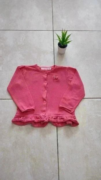 Gilet boutonné rose 18 mois gémo