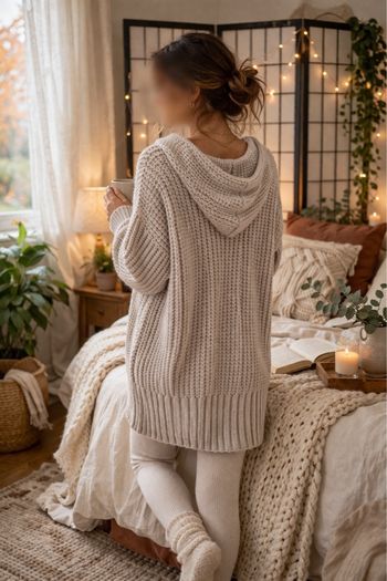 Pull Pull à capuche H&M – maille épaisse – taille S 🤍