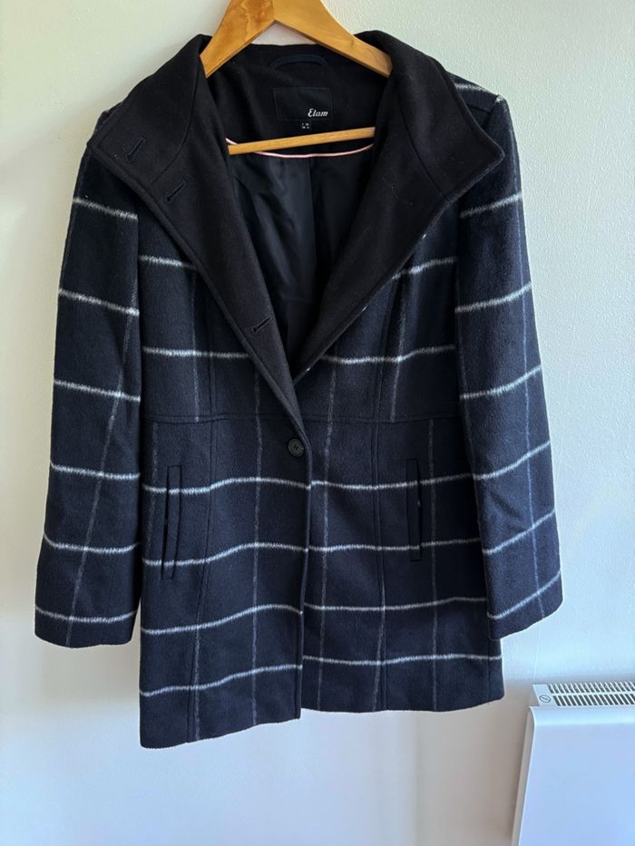 Manteau long épais bleu marine Etam taille 36 S - photo numéro 3