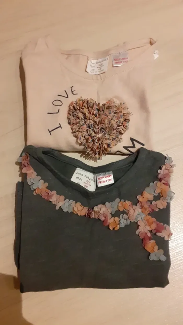 Lot de tshirt manche longue Zara - photo numéro 2