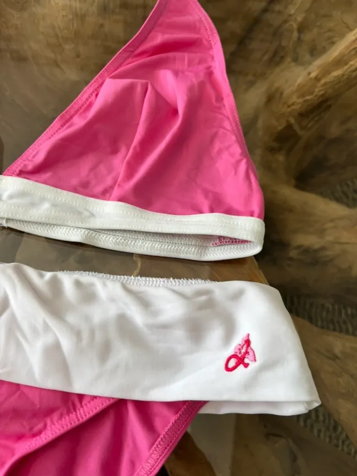 Maillot de bain 2 pièces Livia rose blanc 44 - photo numéro 3