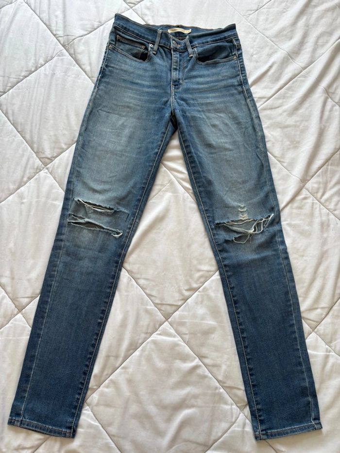 Jean Levi’s slimming skinny slim fit bleu destroy mi taille haute taille M/38 L30 - photo numéro 2