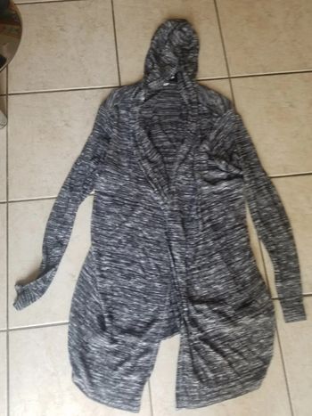 Gilet long à capuche 12/14 ans