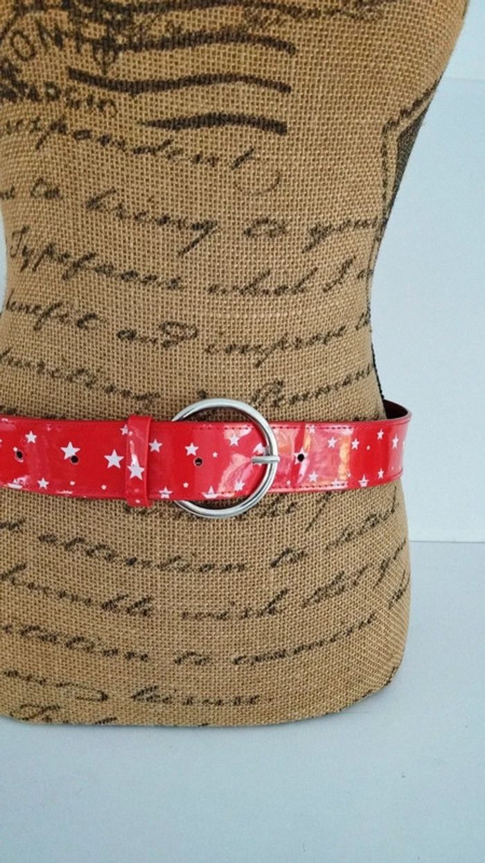 Ceinture rouge étoiles blanche 90 cm - photo numéro 3