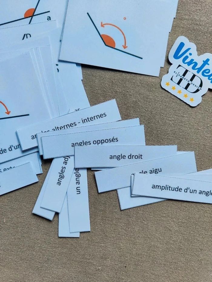 48 cartes de nomenclature de géométrie sur les angles - photo numéro 5