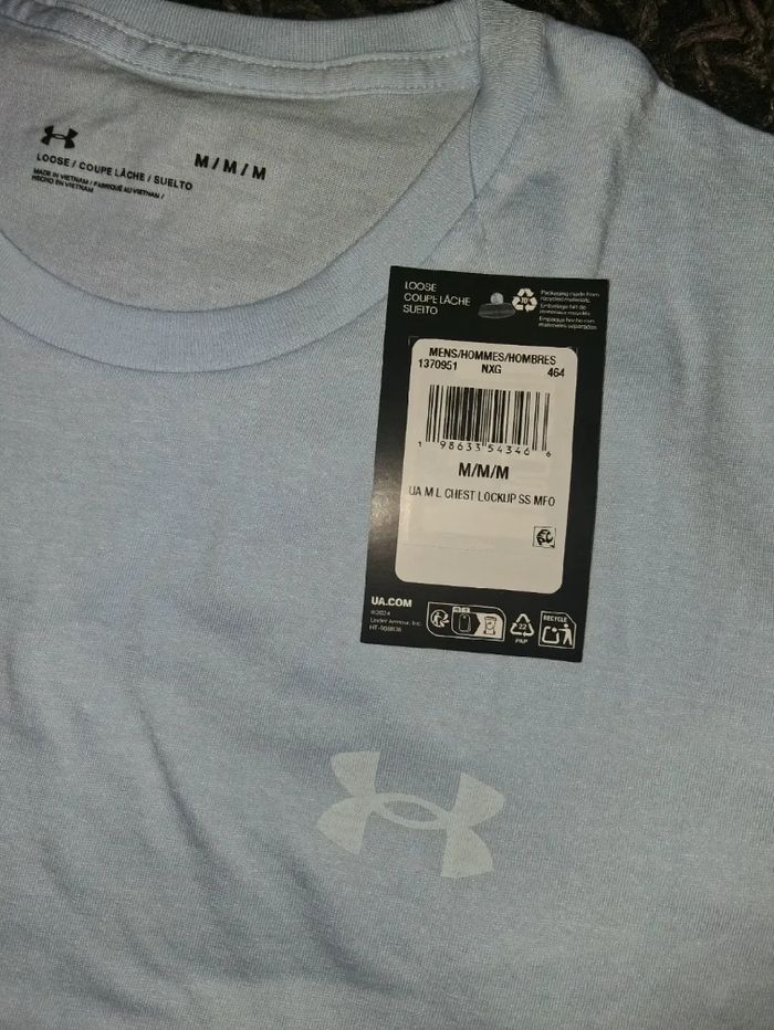 T-shirt under armour bleu ciel - photo numéro 7