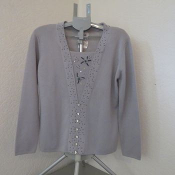 ✨ Élégant twin-set Afibel – Taille 46/48 ✨