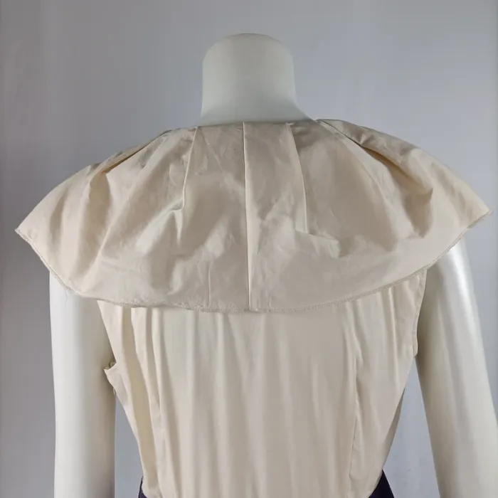 Robe BCBG Max Azria taille 36 crème et violet boutons style rétro chic A1351 - photo numéro 3