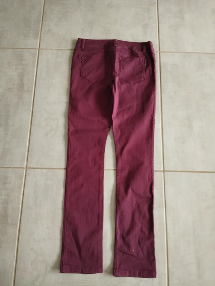 Pantalon bordeaux taille 38 camaieu - photo numéro 6