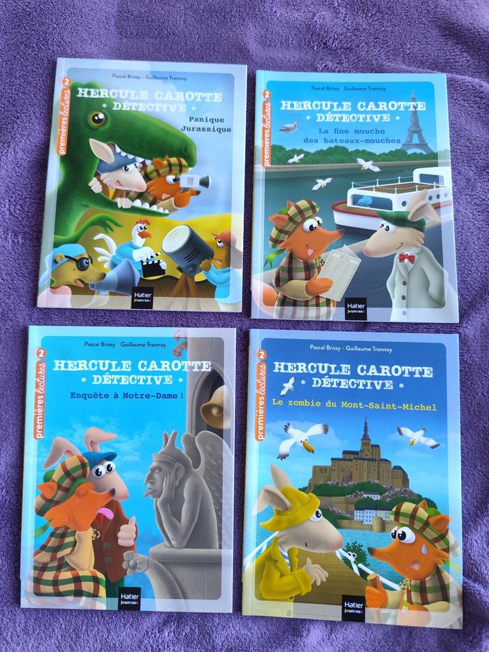 Lot 4 livres premieres lectures 6 ans CP niveau 2 hercule carotte detective - photo numéro 2