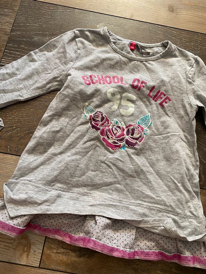 Tunique grise avec rose fuschia 4 ans orchestra