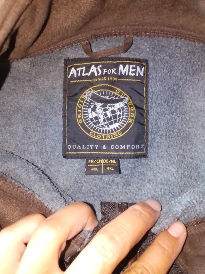 Veste homme marron suedine atlas for men 4xl - photo numéro 3