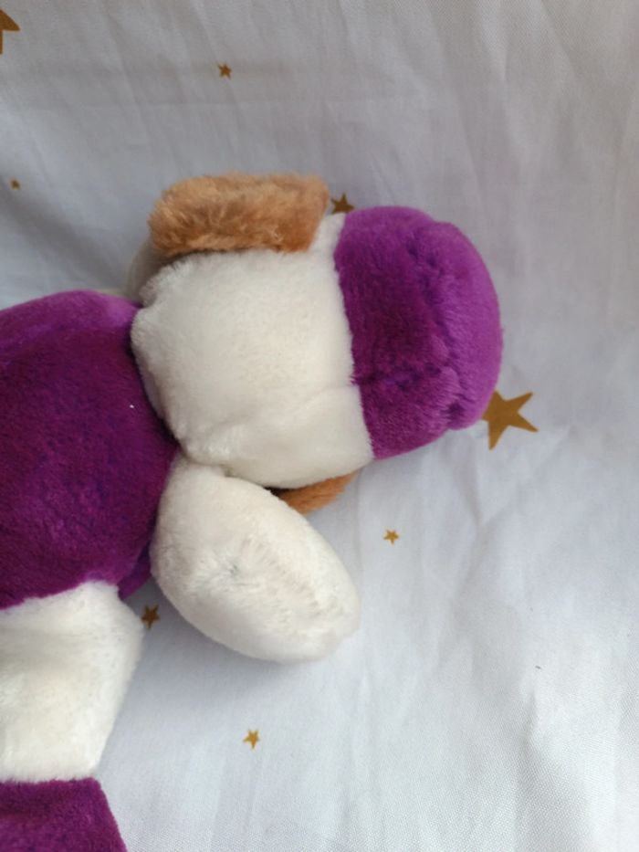 Peluche plush teddy doudou chien dog doggy violet parme casquette chapeau cap cp c.p c p playmaker - photo numéro 11