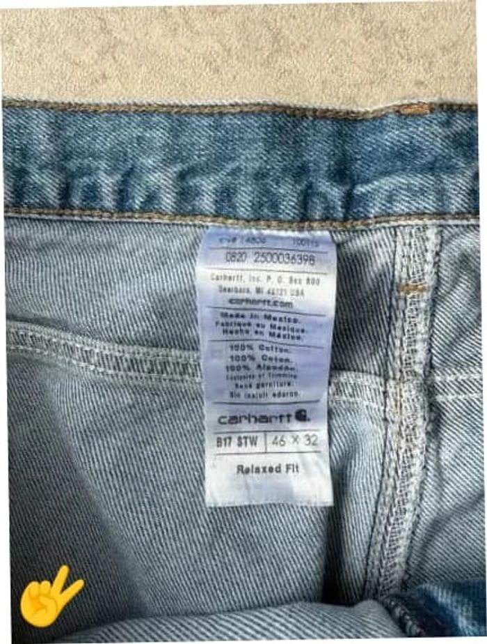 Short cargo coupe large Carhartt bleu homme men W36 FR46 US vintage workwear SHO159b - photo numéro 5