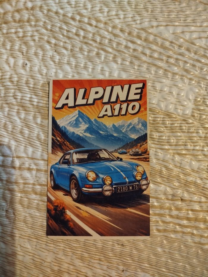 Plaque publicitaire motif alpine A110 neuf - photo numéro 2